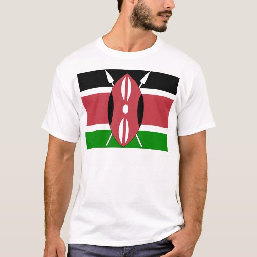 Kenia-Qualitäts-Flagge T-Shirt (Vorderseite)