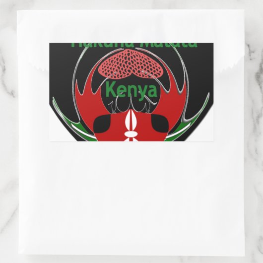 Kenia Rechteckiger Aufkleber (Tasche)