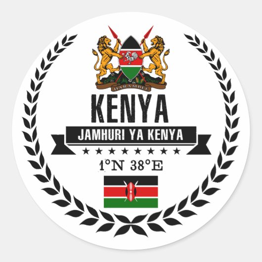 Kenia Runder Aufkleber (Vorderseite)