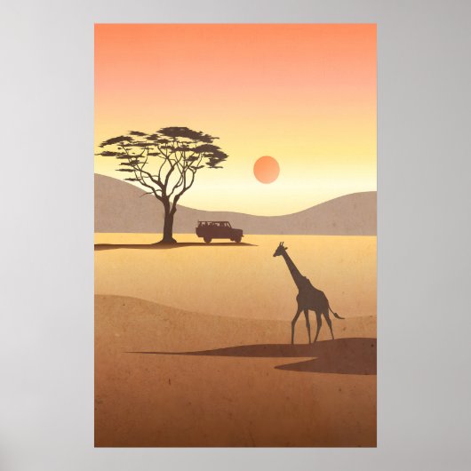 Kenia Safari Baumschulplakat Poster (Vorne)
