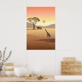 Kenia Safari Baumschulplakat Poster (Küche)