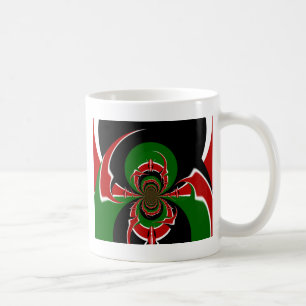 Kenia Schwarz grüne Nationalflaggenfarben Design Kaffeetasse
