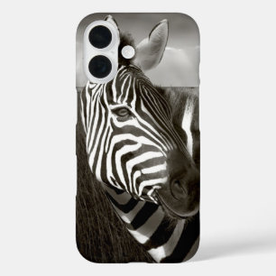 Kenia. Schwarz-Weiß von Zebra und Ebene. iPhone 16 Hülle