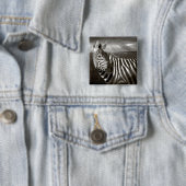 Kenia. Schwarz & Weiß von Zebra und schlicht. Button (Beispiel)