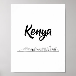 Kenia Skyline Reise Urlaub Outfits  Poster