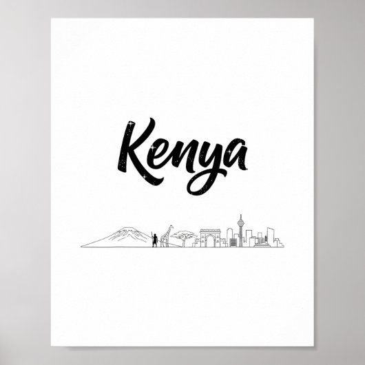 Kenia Skyline Reise Urlaub Outfits Poster (Vorne)