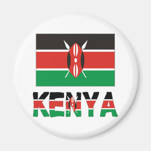 Kenia und die kenianische Flagge Magnet