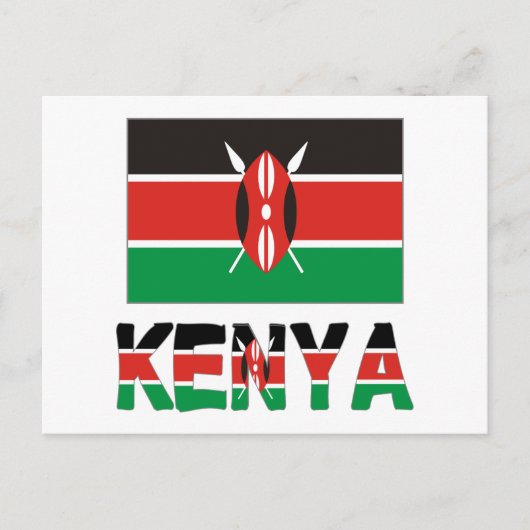Kenia und Kenia-Flagge Postkarte (Vorderseite)