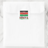 Kenia und Kenia-Flagge Runder Aufkleber (Tasche)