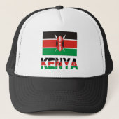 Kenia und Kenia-Flagge Truckerkappe (Vorderseite)