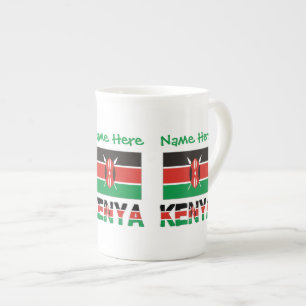 Kenia und Kenianische Flagge Grün Personalisierung Porzellantasse