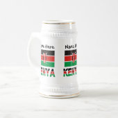 Kenia und Kenyan-Flagge mit Ihrem Namen Bierglas (Vorderseite Links)