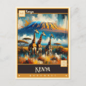 Kenia | Vintage Malerei Postkarte (Vorderseite)