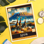 Kenia | Vintage Malerei Postkarte<br><div class="desc">Tauchen Sie ein in die bezaubernde Schönheit Kenias mit unserer bezaubernden Vintagen Postkarte. Diese exquisite Abbildung bringt Sie in das Herz von Afrikas vielfältigen Landschaften und pulsierender Kultur, die das Wesen Kenias in einem zeitlosen Vintagen Stil erfassen. Mit dynamischen Pinselstrichen und einer lebhaften Farbpalette bringt diese Postkarte den reichen Wandteppich...</div>