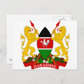 Kenia-Wappen Postkarte (Vorne/Hinten)