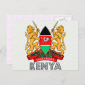 Kenia-Wappen Postkarte (Vorne/Hinten)