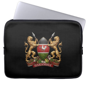 Kenia Wappen Symbol Emblem Landesflagge Löwe Laptopschutzhülle