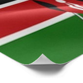 Kenia - Waving Flag - Poster (Ecke)
