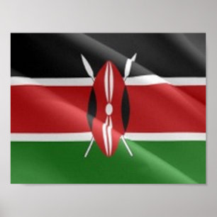 Kenia - Waving Flag - Poster