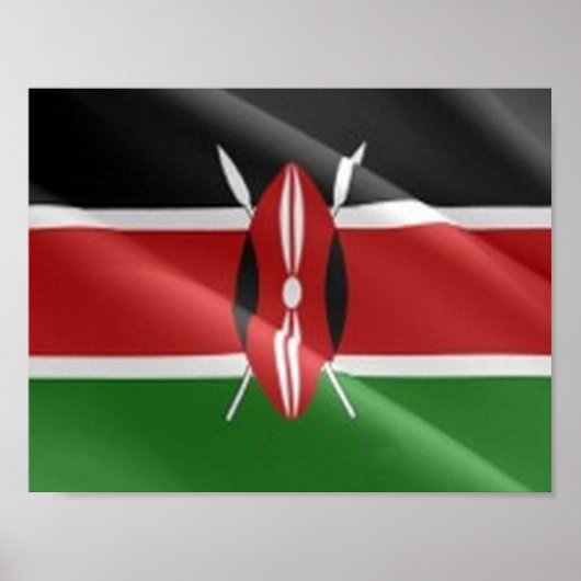 Kenia - Waving Flag - Poster (Vorne)