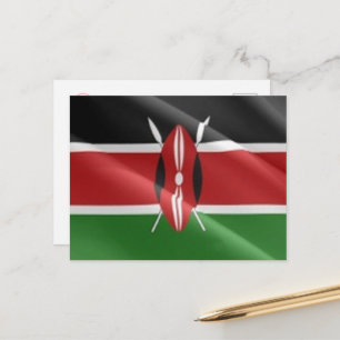 Kenia - Waving Flag - Postkarte