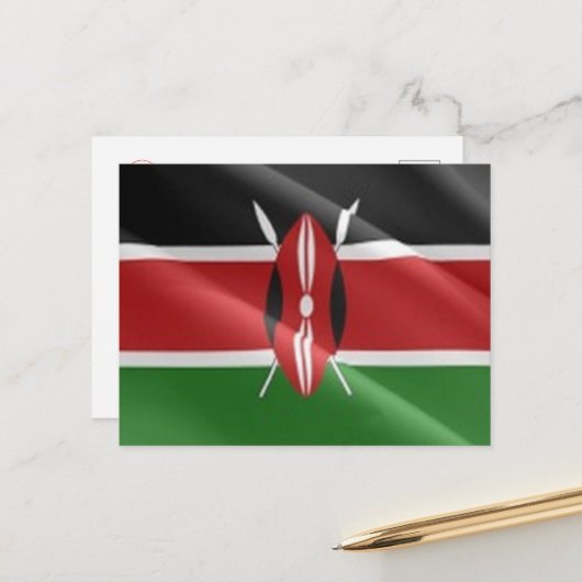 Kenia - Waving Flag - Postkarte (Vorderseite/Rückseite Beispiel)