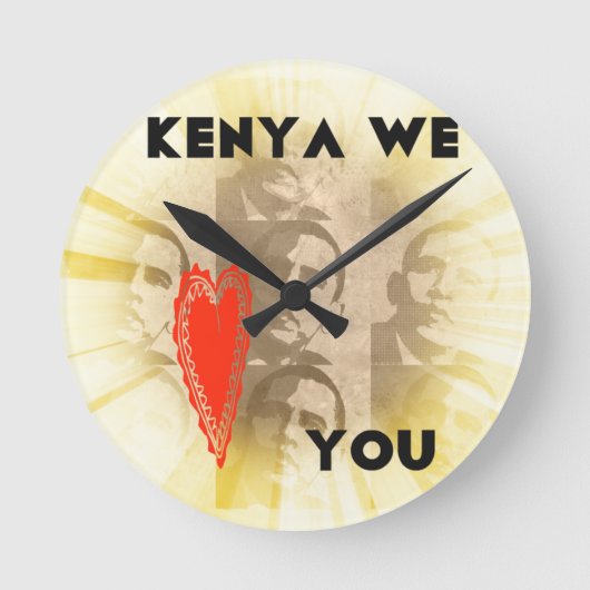 Kenia wir Liebe Sie Runde Wanduhr (Vorderseite)