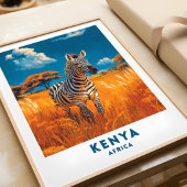 Kenia-Zebra-Safari-Reiseposter-Kunst Poster