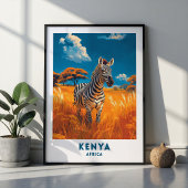 Kenia-Zebra-Safari-Reiseposter-Kunst Poster
