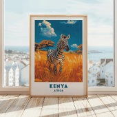 Kenia-Zebra-Safari-Reiseposter-Kunst Poster