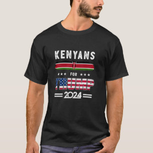 Kenianer für Trump 2024 Kenya Flag Patriotische Un T-Shirt
