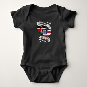 Kenianisch-amerikanische Herzflaggen Kenia Amerika Baby Strampler