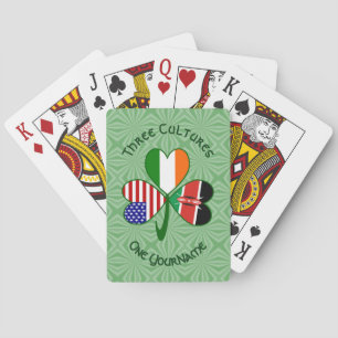 Kenianisch Irisch Amerikanische Flagge Shamrock Pe Spielkarten