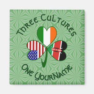 Kenianisch Irische Amerikanische Flaggen Shamrock  Magnet