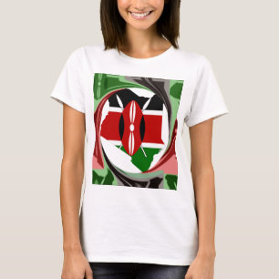 Kenianische Feier Bunte Flagge Karte Vektor Kunstw T-Shirt