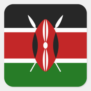 Kenianische Flagge, Flagge Kenias Quadratischer Aufkleber