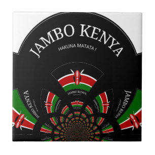 Kenianische Flagge Inspiriert Jambo Willkommen Des Fliese