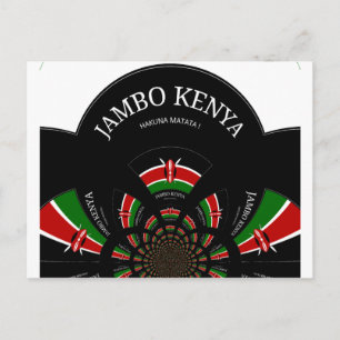 Kenianische Flagge Inspiriert Jambo Willkommen Des Postkarte