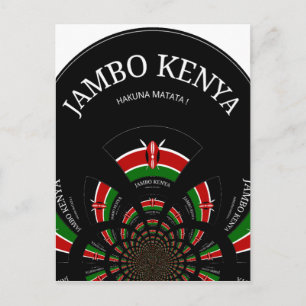 Kenianische Flagge Inspiriert Jambo Willkommen Des Postkarte