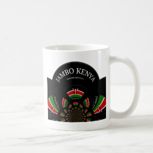 Kenianische Flagge Inspiriert Jambo Willkommen Kaffeetasse