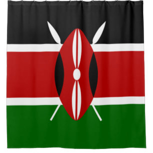 Kenianische Flagge (Kenia) Duschvorhang