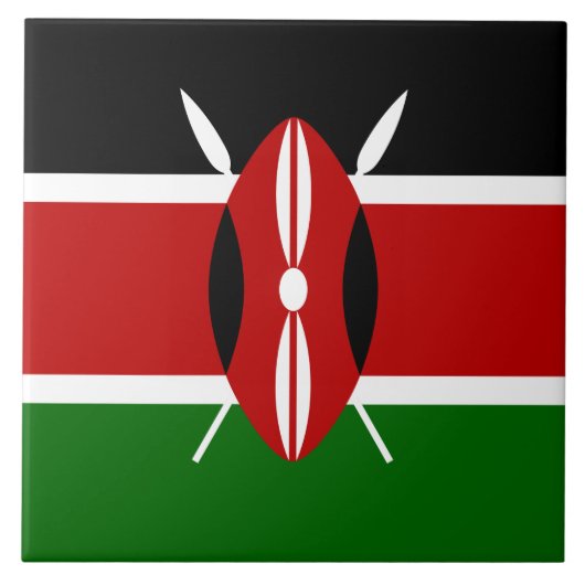 Kenianische Flagge (Kenia) Fliese (Vorderseite)