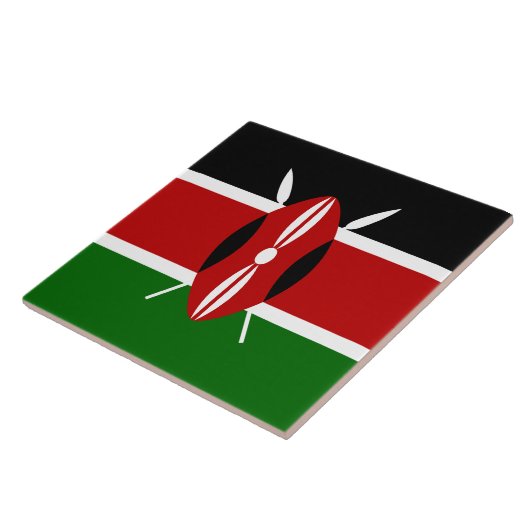 Kenianische Flagge (Kenia) Fliese (Seite)