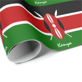 Kenianische Flagge & Kenia-Geschenke Afrika /Sport Geschenkpapier (Rolleneckpunkt)