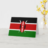 Kenianische Flagge (Kenia) Karte (Gelbe Blume)