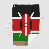 Kenianische Flagge & Kenia mit Monogramm / Afrika Golfhandtuch (Insitu)
