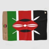 Kenianische Flagge & Kenia mit Monogramm / Afrika Golfhandtuch (Horizontal)