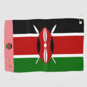 Kenianische Flagge & Kenia mit Monogramm /Lady Gol Golfhandtuch (Horizontal)