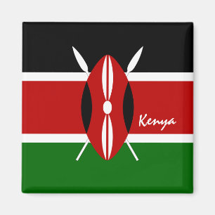 Kenianische Flagge & Kenia Urlaub, Reisen/Sport Magnet
