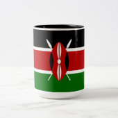 Kenianische Flagge (Kenia) Zweifarbige Tasse (Mittel)